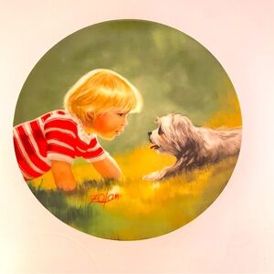 Wall Art Zolan Plate Making Friends Children and Pets Collection Wall Decor